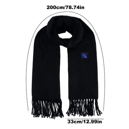 USB Women Men Heating Scarf Temperature Scarf 3 Gears Adjustable USB Charging Heat Control Neck Warmer for Camping Running