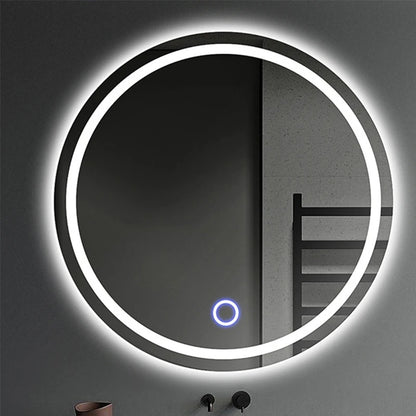 LED HD Smart Bathroom Mirror with Lights Circle Backlit Bathroom Mirror Wall Mounted Illuminated Mirror Advanced Bathroom Mirror