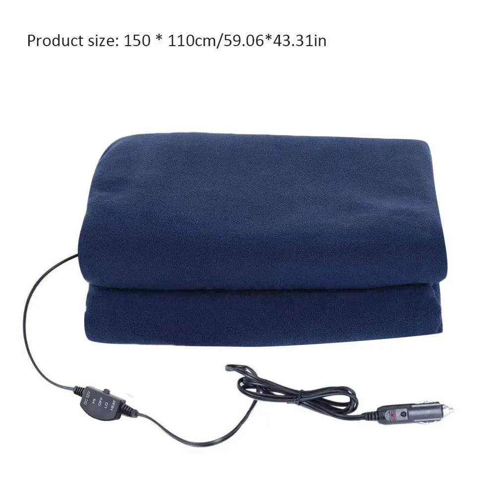 Car Heated Blanket 12V Winter Warm Smart Temperature Electric Heated Blankets Car Cigarette Lighter Plug Travel Heated Blanket
