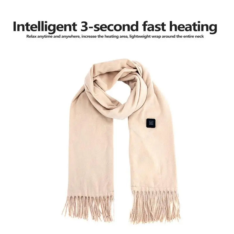 USB Women Men Heating Scarf Temperature Scarf 3 Gears Adjustable USB Charging Heat Control Neck Warmer for Camping Running