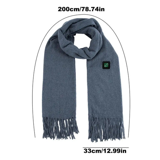USB Women Men Heating Scarf Temperature Scarf 3 Gears Adjustable USB Charging Heat Control Neck Warmer for Camping Running