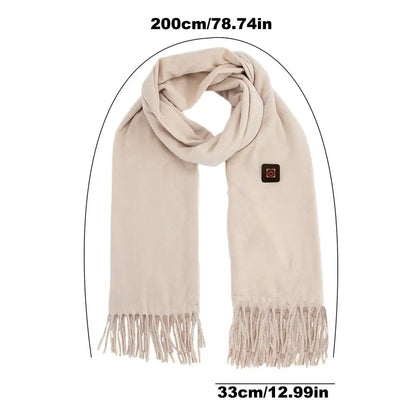 USB Women Men Heating Scarf Temperature Scarf 3 Gears Adjustable USB Charging Heat Control Neck Warmer for Camping Running