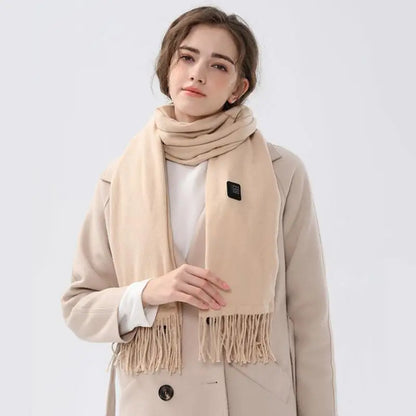 USB Women Men Heating Scarf Temperature Scarf 3 Gears Adjustable USB Charging Heat Control Neck Warmer for Camping Running