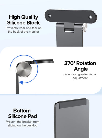 Portable Monitor VESA Stand with Hand Screw Desk Mount Freestanding Fits M3/M4*75MM Monitor with Swivel/Tilt/Rotation
