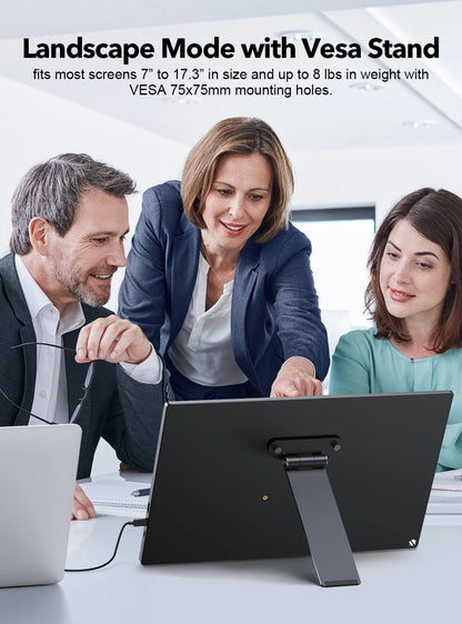 Portable Monitor VESA Stand with Hand Screw Desk Mount Freestanding Fits M3/M4*75MM Monitor with Swivel/Tilt/Rotation